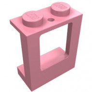 2377-23G Raam 1x2x2 in paneel- 2 gaten onderin- glas:4862 (loc 04-04) roze (klassiek) gebruikt *1L0000