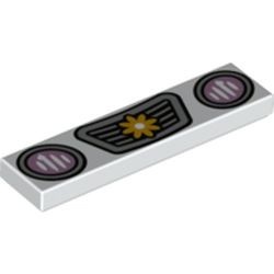 2431pb705-1 Tegel 1x4 Helderroze lichten en zilveren grille wit NIEUW *0K000