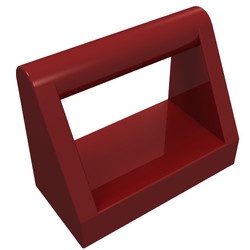 2432-59 Tegel 1x2 met hendel bovenop rood, donker NIEUW *1L321