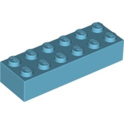 2456-156 Steen 2x6 blauw, middenazuur NIEUW *5K0000