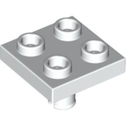 2476-1 Platte plaat 2x2 met pin aan onderzijde wit NIEUW *1L326