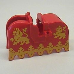 2490px3-5g Zadel met bepantsering gele leeuw rood gebruikt *0D000