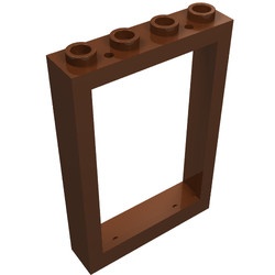 2493-88G Raam 1x4x5 zonder glas- Glas zie 2494 bruin, roodachtig gebruikt *