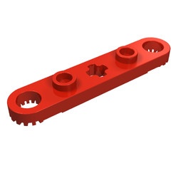 2711-5 Technic, Plaat 1x5 met gaten en centraal asgat rood NIEUW *0D407