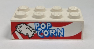 3001pb036-1G Steen 2x4 Popcorn aan beide zijdes (Sticker) wit gebruikt *5V12-02