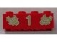 3001pb042-5 Steen 2x4 kerstster en nummer 1 rood NIEUW *5K0000