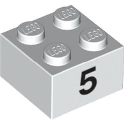 3003pb039-1 Steen 2x2 opdruk 5 wit NIEUW *5K0000