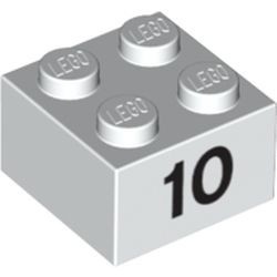 3003pb044-1 Steen 2x2 opdruk 10 wit NIEUW *5K0000