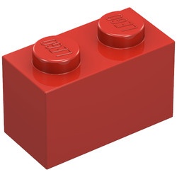 3004-5 Steen 1x2 rood NIEUW *1L005/008