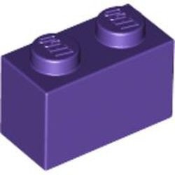 3004-89B BULK: Steen 1x2 paars, donker NIEUW *1L005/008