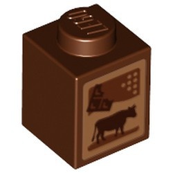 3005pb024-88 Steen 1x1 Chocolademelk (Friends) bruin, roodachtig NIEUW *0M0000
