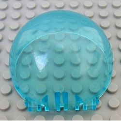 30083-15G Ruit 6x6x3 Halve bol met scharnier transparant lichtblauw gebruikt *