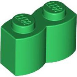 30136-6 Steen 1x2 gewelfd (pallisaden) groen NIEUW *1L044