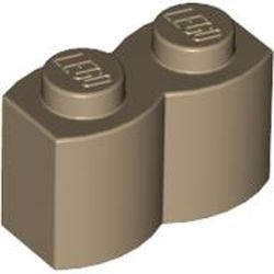 30136-69 Steen 1x2 gewelfd (pallisaden) crème,donker NIEUW *1L044