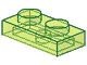 3023-16G Platte plaat 1x2 transparant, neongroen gebruikt *0L601