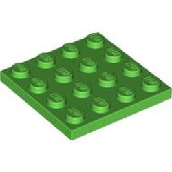 3031-36G Platte plaat 4x4 groen, helder gebruikt *5K0000