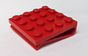 3031clip-5G Scala juwelenplaat 4x4 met clip op achterkant rood gebruikt *5S024