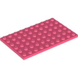 3033-220 Platte plaat 6x10 rood, koraal NIEUW *5K0000