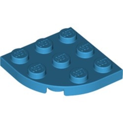 30357-153 Platte plaat 3x3 afgeronde hoek blauw, donkerazuur NIEUW *5G000