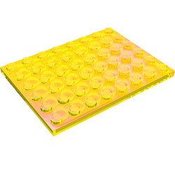 3036-19G Platte plaat 6x8 transparant geel gebruikt *5K0000