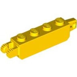 30387-3G Scharniersteen 1x4 1 en 2 vingers uiteinde geel gebruikt *1L0000