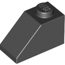 3040-11G Dakpan 45 graden 1x2 zwart gebruikt *1L414