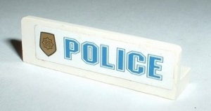 30413pb002L-1G Paneel 1x4 Embleem+POLICE wit gebruikt *0D0000