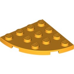 30565-110 Platte plaat 4x4 afgeronde hoek oranje, lichthelder NIEUW *5G0000