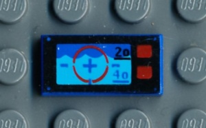 3069bpx11-7G Tegel 1x2 met onderwaterkijker en rode knoppen blauw gebruikt *5T02-17