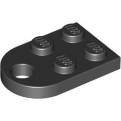 3176-11G Platte plaat 2x2 met gat voor trekhaak (oog) zwart gebruikt *1D014