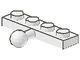 3184-1G Platte plaat 1x4 met trekhaak wit gebruikt *0L000