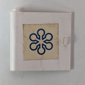 3195pb03-1G Deur 1x5x4 links, sneeuwvlok patroon (Sticker) wit gebruikt *5S032