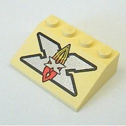 3297px17-33G Dakpan bedrukt 33 3x4 met zilveren Island Xtreme Stunts Logo geel, licht gebruikt *5R000