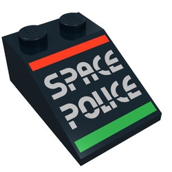 3298pb010-11G Dakpan bedrukt 33 3x2 met Space Police II Pattern zwart gebruikt *0K000