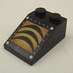 3298pb020-11G Dakpan bedrukt 33 3x2 met 3 zwarte bogen zwart gebruikt *5R000