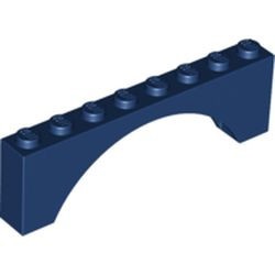 3308-63G Steen, boog 1x8x2 hoog (niet-verhoogd) blauw, donker gebruikt *1R000