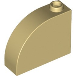 33243-2 Steen, 1x3x2 ronde top 90 graden massief crème NIEUW *1L112