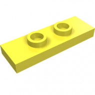 34103-103 Platte plaat 1x3 met 2 noppen (loc 01-5) geel, lichthelder NIEUW *1L347