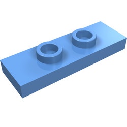 34103-42 Platte plaat 1x3 met 2 noppen (loc 01-5) blauw, midden NIEUW *1L347