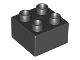 3437-11G DUPLO steen 2x2 (LET OP: DUPLO IS VRIJWEL ALTIJD PAKKETPOST) zwart gebruikt *