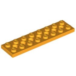 3738-110 Technic, Plaat 2x8 met gaten oranje, lichthelder NIEUW *