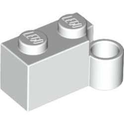 3831-1G Scharniersteen 1x2 (helft, basis) wit NIEUW *0D0000