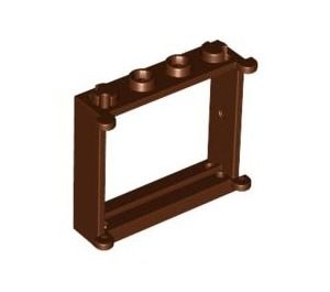 3853-88G Raam 1x4x3 te combineren met 2 panelen 3854, 2 luiken 3856 of glas 3855 bruin, roodachtig gebruikt *3D0000