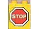 4066pb009-3G DUPLO steen 1x2x2 Verkeersbord STOP geel gebruikt *