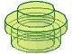 4073-16G Platte plaat 1x1 rond transparant, neongroen gebruikt *1L208/09