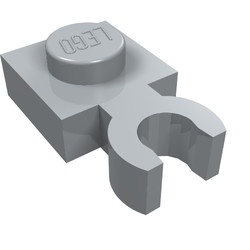 4085-86 Platte plaat 1x1 met verticale clip (loc 01-06) grijs, licht (blauwachtig) NIEUW *1L286+3