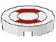 4150p07-1G Tegel 2x2 rond band reddingsboei (sticker) wit gebruikt *5T07-01