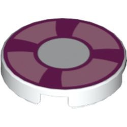 4150pb106-1G Tegel 2x2 rond reddingsboei wit gebruikt *5T07-02