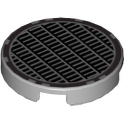 4150ps4-86G Tegel 2x2 rond Grille grijs, licht (blauwachtig) gebruikt *5T07-03