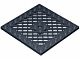 4151b-11 Platte plaat 8x8 met rooster MET gat in midden zwart NIEUW *3D0000